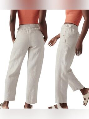 Athleta Linen Trousers Voyager‎ Size Small Breathable Airy Summer Travel